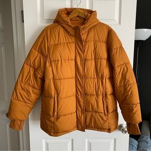 Amazon Essentials Women's Heavyweight Hooded Puffer Coat Burnt Orange 1X